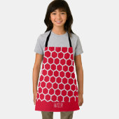 六角の赤い白パタミニマルーン エプロン (インサイチュ)