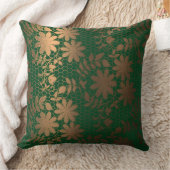 六角エレガント格子の青銅色の花 クッション (ブランケット)