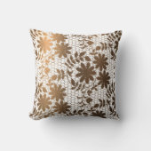 六角エレガント格子の青銅色の花 クッション (正面)