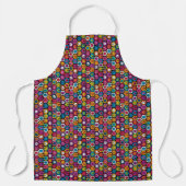 六角カラフル形の幾何学模様 エプロン (正面)