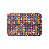 六角カラフル形の幾何学模様 バスマット (正面)