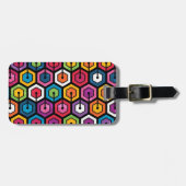 六角カラフル形の幾何学模様 ラゲッジタグ (正面横)