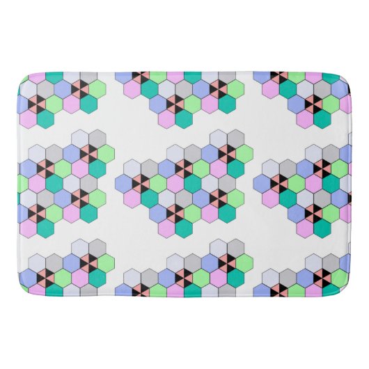 六角カラフル形 バスマット (正面)