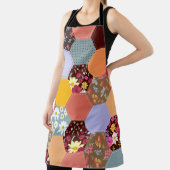 六角カラフル花キルティングデザイン エプロン (インサイチュ)