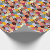 六角カラフル花キルティングデザイン ラッピングペーパー (角)