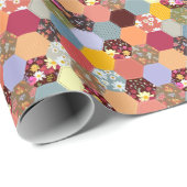 六角カラフル花キルティングデザイン ラッピングペーパー (ロールコーナー)