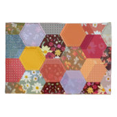 六角カラフル花キルティングデザイン 枕カバー (裏面)