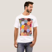 六角カラフル花キルティングデザイン Tシャツ (正面フル)