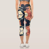 六角カラフル角幾何学模様 カプリレギンス (裏面)