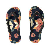 六角カラフル角幾何学模様 キッズビーチサンダル (フットベッド)