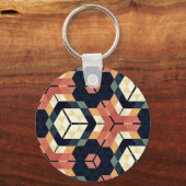 六角カラフル角幾何学模様 キーホルダー (裏面)