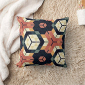 六角カラフル角幾何学模様 クッション (ブランケット)