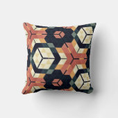 六角カラフル角幾何学模様 クッション (裏面)