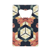 六角カラフル角幾何学模様 クレジットカード栓抜き (正面)