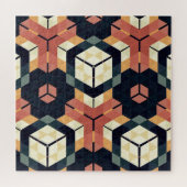 六角カラフル角幾何学模様 ジグソーパズル (横)