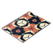 六角カラフル角幾何学模様 ノートブック (左側)