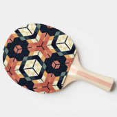 六角カラフル角幾何学模様 卓球ラケット (横)