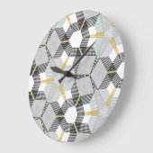 六角カラフル角：ジオメトリック万華鏡のように千変万化するパターン。 ラージ壁時計 (傾斜)