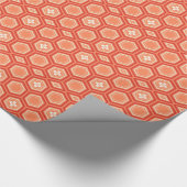 六角キモノプリントみかん ラッピングペーパー (角)