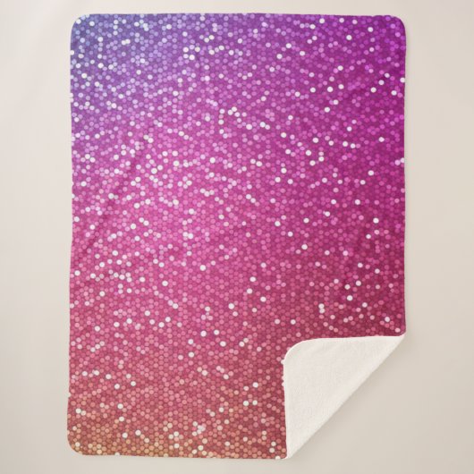 六角グリッターレインボグラディエント シェルパブランケット (正面)