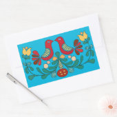 六角サイン、愛する鳥、 長方形シール (封筒)