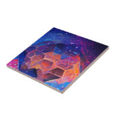 六角ジオメトリックカラー宇宙デザインブルーパープル タイル (側面)