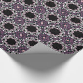 六角ジオメトリパターンのダークラッピング紙 ラッピングペーパー (角)
