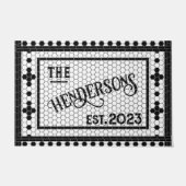 六角タイルプリントパーソナライズされたドアマット ドアマット (正面)