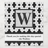 六角タイルプリントモノグラムワインラベル ワインラベル (シングルラベル)