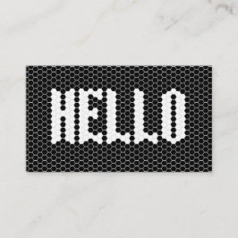 六角タイル白黒helloモダンデザイン 名刺