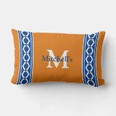 六角チェインモダン沿岸モノグラ航海のムラム ランバークッション (裏面)