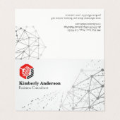 六角テックモダンロゴ | ネットワークの背景 名刺 (外部フラット)