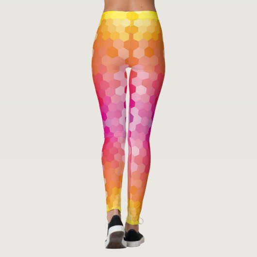 六角パタカラフルーンレギンス – 明るいヨガ レギンス (裏面)