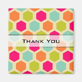 六角パターンヴィンテージ色ありがとう マグネット (正面)