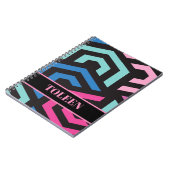 六角パーソナライズされた幾何学模様 ノートブック (左側)