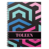 六角パーソナライズされた幾何学模様 ノートブック (正面)