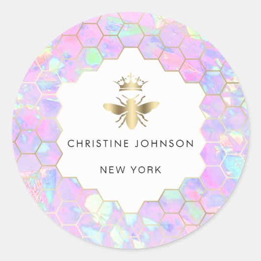 六角ビーのロゴクラシック丸シール ラウンドシール (正面)