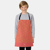 六角ピーチ黄パタミニマルーン エプロン (着用した状態)