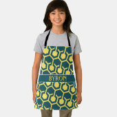 六角ブルーイエローパターミニマルン エプロン (インサイチュ)