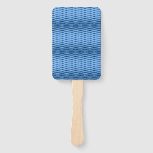 六角ブルーブラックパターン ハンドファン (正面)