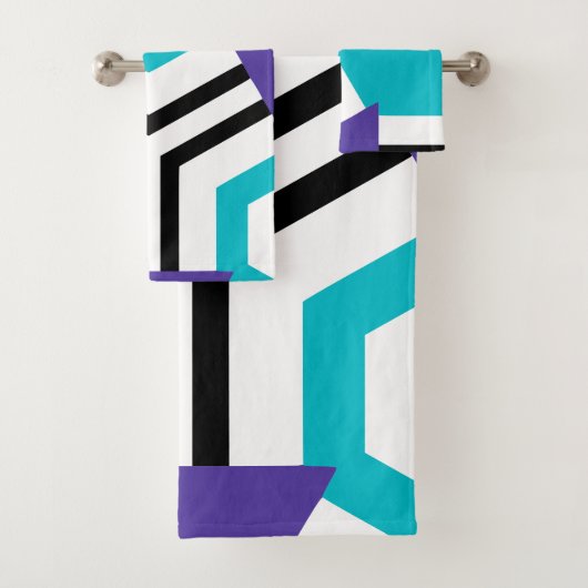 六角ブルーブラックパープル バスタオルセット (インサイチュ)