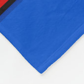 六角ポップ・アートの花赤ブルーアイソメパターン フリースブランケット (角)