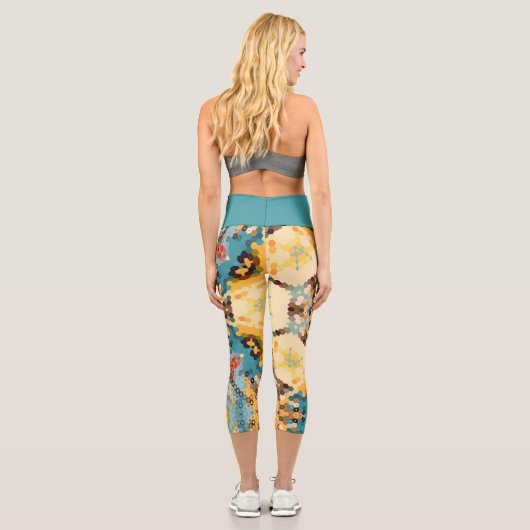 六角マンダライエローとブルー カプリレギンス (裏面)