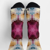 六角マンダラオレンジピンクとブルー ソックス (上部)