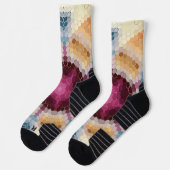 六角マンダラオレンジピンクとブルー ソックス (左)