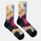 六角マンダラオレンジピンクとブルー ソックス (右)