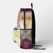 六角マンダラオレンジピンクとブルー プリントバックパック (右)