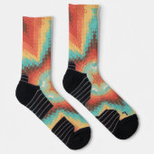 六角マンダラオレンジブルーとイエロー ソックス (右)