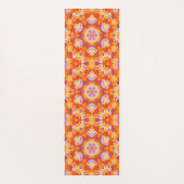 六角マンダラオレンジ紫と白 ヨガマット (裏面)