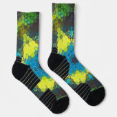 六角マンダラグリーン黄色と青 ソックス (右)